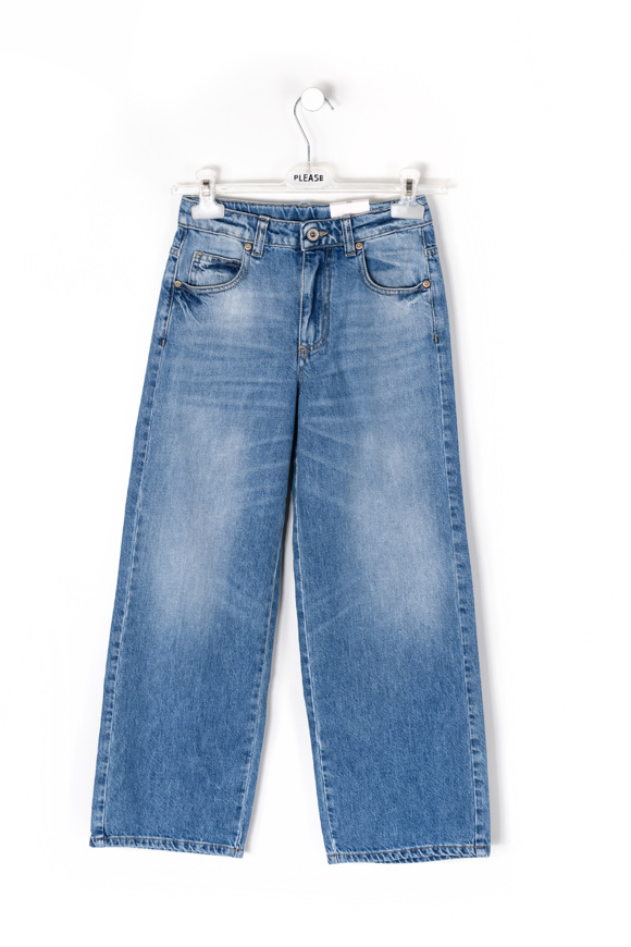 Picture of PLEASE KID - Jeans PH G48 - Blu Denim
