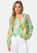 Picture of CATNOIR BLOUSE IN ECOVEROSATIN - GREEN FLORALS