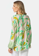 Picture of CATNOIR BLOUSE IN ECOVEROSATIN - GREEN FLORALS