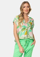Picture of CATNOIR SHORT-SLEEVED BLOUSE IN ECOVEROSATIN - GREEN FLORALS