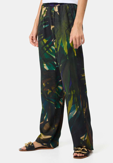 Picture of CATNOIR PALAZZO PANTS MADE OF VISCOSE - TROPIC LEAF