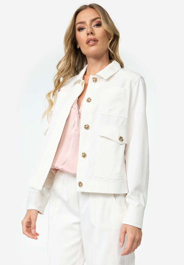 Picture of CATNOIR SHORT JACKET MADE OF TENCEL - OFFWHITE