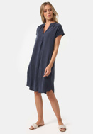 Picture of CATNOIR DRESS MADE OF TENCEL WITH SPLITNECK - NAVY