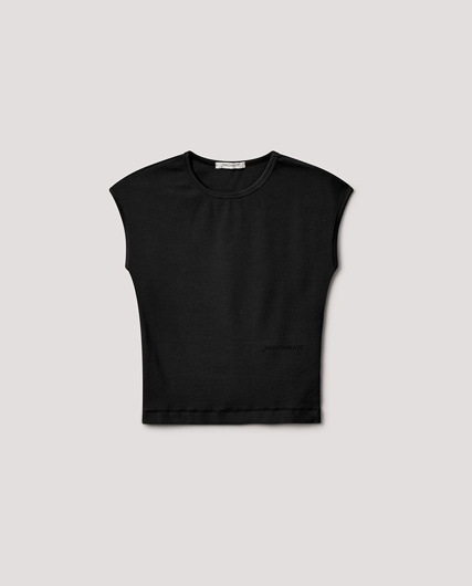 Picture of HINNOMINATE RIBBED T-SHIRT WITH PRINT - BLACK