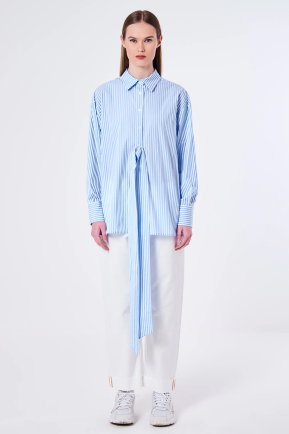 Picture of VICOLO SHIRT - TB1 008  - RIGHE/BLU