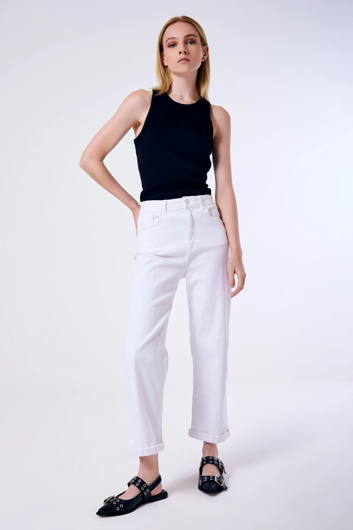 Picture of VICOLO TROUSERS KATE - DB5 141 - BIANCO