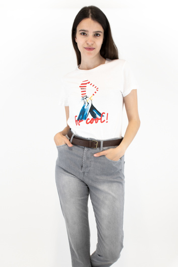 Picture of PLEASE T-SHIRT - T76 327 - WHITE 