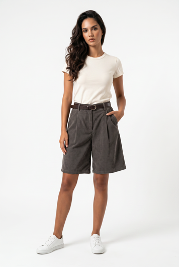 Picture of PLEASE - SHORTS D0M CCC - CHOCOLATE BROWN
